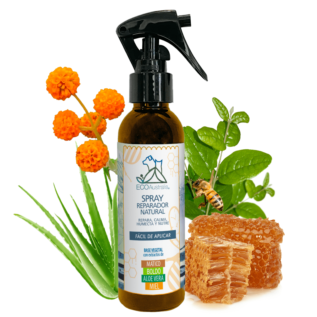 Spray Reparador natural heridas alergias picazón Miel, Matico, Aloe ECOAustralis 135 mL